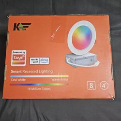 Kaqur Smart Recessed Lighting 4 Inch, 10W 1000lm RGBCW  8 Pack 