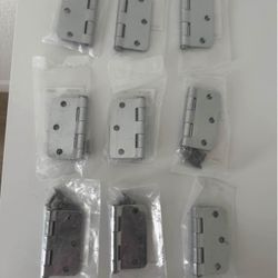 Hardware Essentials 3 in. Chrome Residential Door Hinge with 1/4 in. Round Corner Removable Pin Full Mortise (9- Pack) 