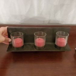 Metal wall hanging candle holder