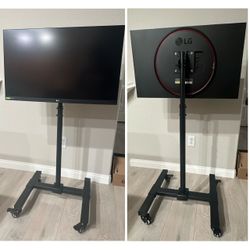 LG 32” Ultragear Gaming Monitor AND VIVO Mobile Cart