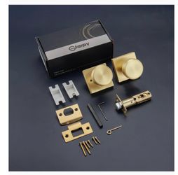 Brushed Gold Door Knobs, 6 Pack