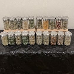 20 NEW!! UNOPENED, Sealed 3.5" GLASS Bottles of Various SPICES - Firm Price for ALL 20 Bottles Purchased Together.