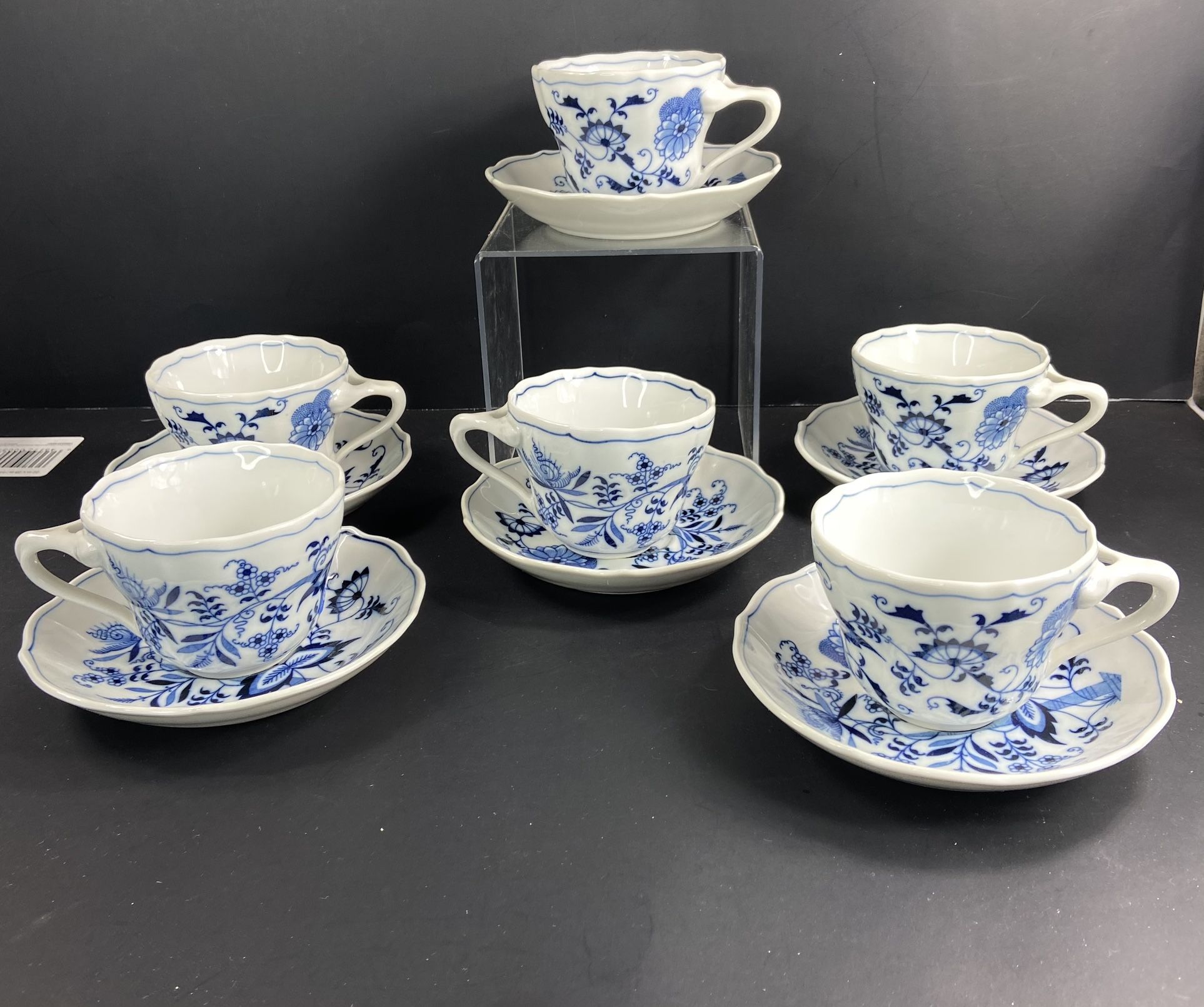 Vintage blue Danube tea cups and saucers