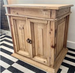 Pier One Knotty Pine Side Table /Cabinet