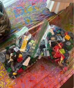 2 freezer bags lot of lego bricks and peices no minifigs