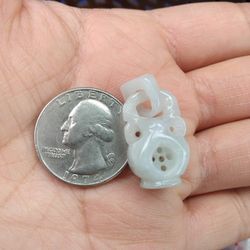 CERTIFIED GRADE A 1.1x0.53x0.39" Blessing Vase PDNT Grade AGREEN ICY JADEJADEIST BURMA ROPE OR CHAIN 