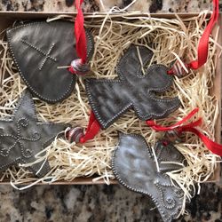 Christmas Decorations - 4 Metal Ornaments