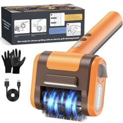 Electric Rechargeable Grill Brush, Grill Cleaner for Outdoor Grill with 800 RPM Motor