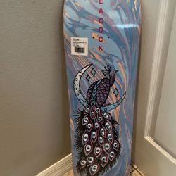 Primitive Peacock Skateboard Deck 8.38 NOS Vintage Shrink Wrapped