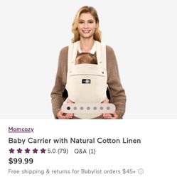 Momcozy Baby Carrier With Natural Cotton Linen
