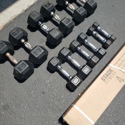 Rubber Hex Dumbbells Gym Weights 