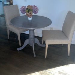 Crate And Barrel Brand Chairs And Grey Table; Kitchen Table And Chairs Or Accent Table And Chairs 