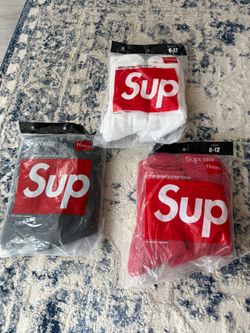Supreme x Hanes Crew Socks 3-Pack Bundle
