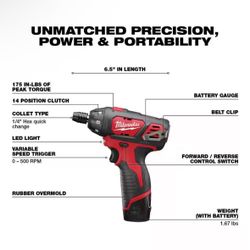 MILWAUKEE M12 Hex Cordless Screwdriver