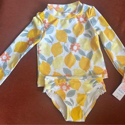 Girls Rash Guard Swimsuit Set