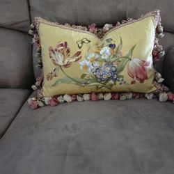 Silk Hand Painted Decortive Pillow 