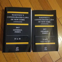 McKinney's Consolidated Laws of New York 2017 General Indexes. T-Z