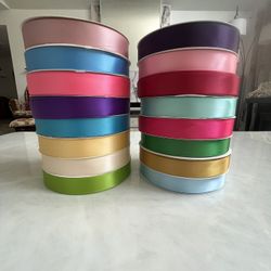2.5cm (1 inch) Polyester Ribbon 100Y – Multiple Colors, Good Quality $6