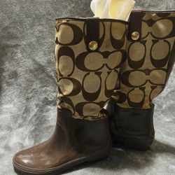Brown Coach Rain Boots Size 7