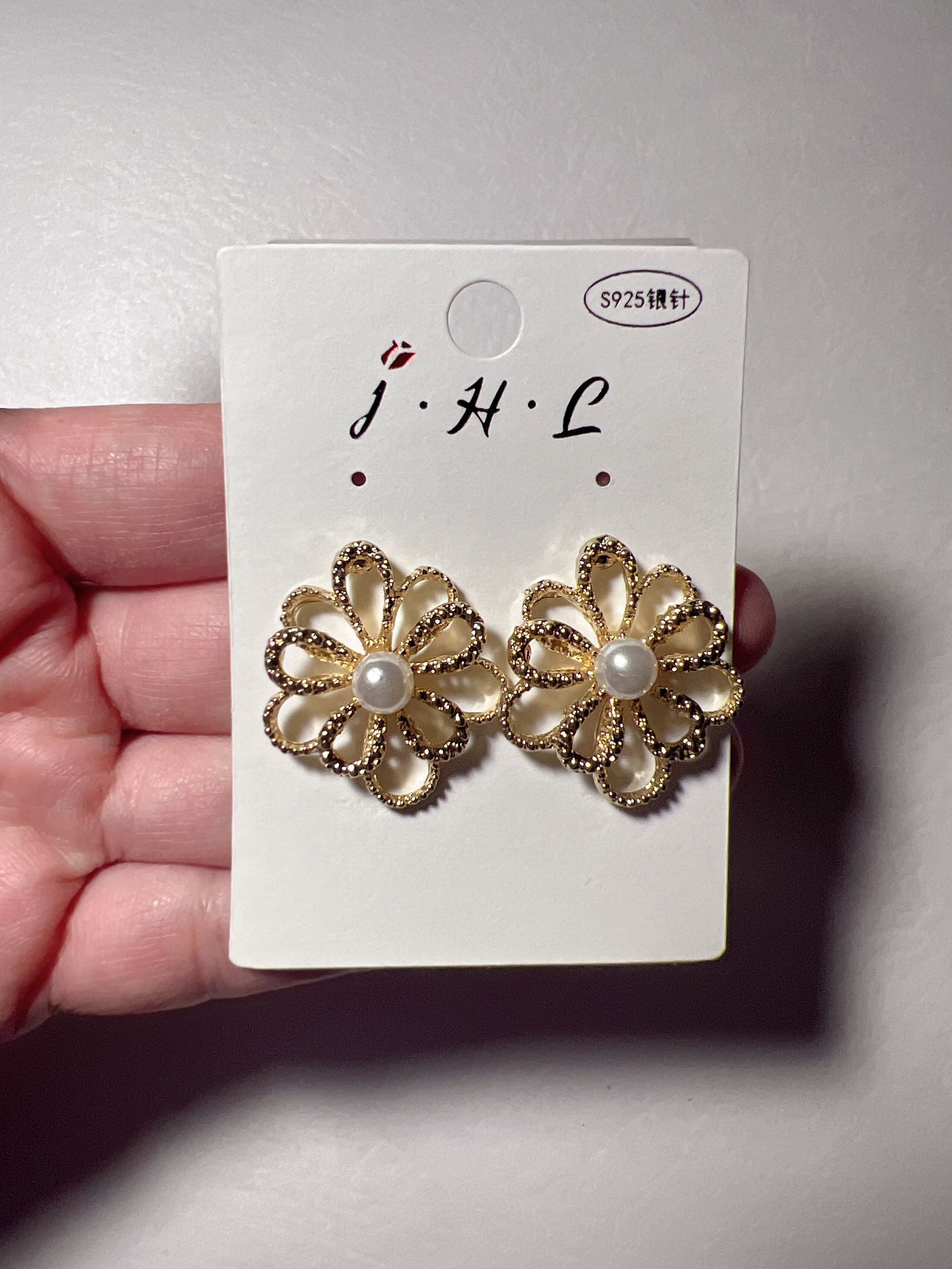 925 Sterling Silver Flower Petals Earrings 