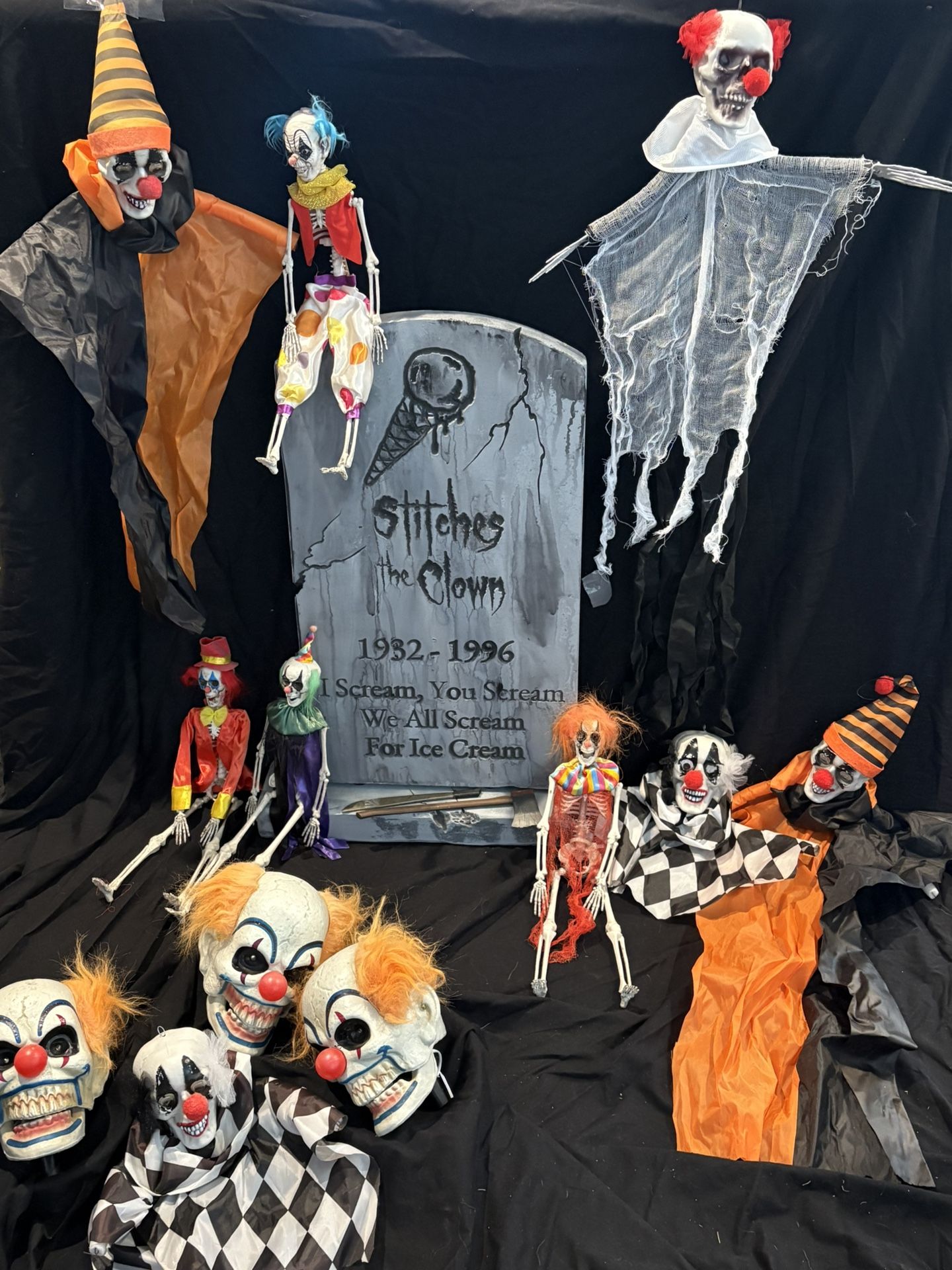 Halloween Stitches the Clown headstone