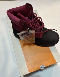 Size 5Y - Timberland Premium 6-Inch Waterproof Black Fuchsia - TB0A6BET