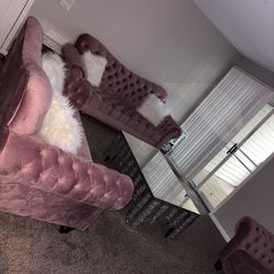 3 Piece Pink Couch Set