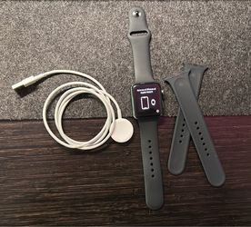 Apple Watch Series 3 [GPS 42mm] Smart Watch w/Space Gray Aluminum Case & Black Sport Band.