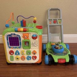 VTech Ultimate Alphabet Activity Cube, and Pop & Spin Mower Role-Play Lawn Mower