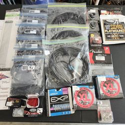 Lot of Guitar Cords and Accessories