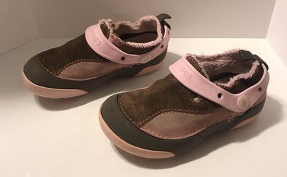 Crocs Pink and Brown size 12 Girls!