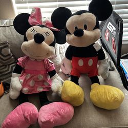 Large Mickey Mouse And Minnie Mouse Stuffed Animals