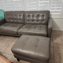 Well Used Couch And Ottoman