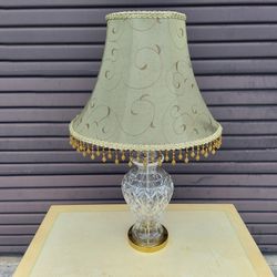 Beautiful Vintage Waterford Crystal Ginger Jar Shape Lamp with Brass.