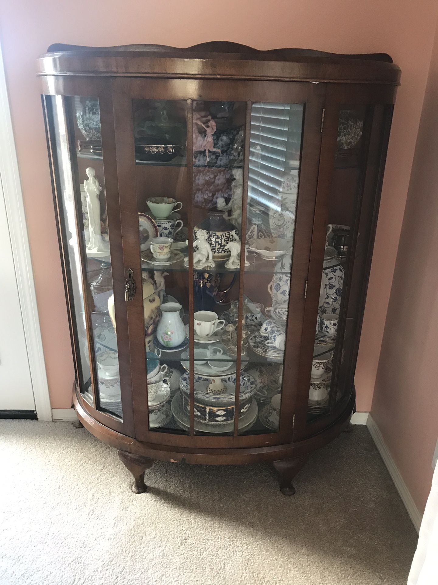 Art Deco Walnut Display Cabinet