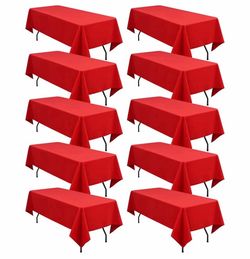 10 Pack Red Tablecloth 60x102 Rectangle Polyester Table Cover Wedding Party