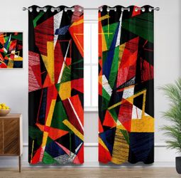 Colorful Modern Abstract Geometric blackout Curtains