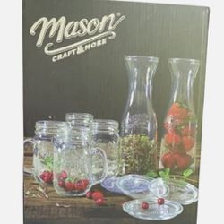 MASON CRAFT & MORE 10 PC MASON GLASS DRINK WARE SET Thumbnail