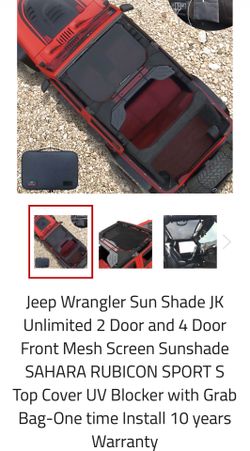 Brand New Shadeidea Jeep Wrangler JK Front Mesh Sun Shade Black 2007-2018