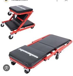 ☀️#1439  Mechanic Creeper 36 inches 3-in-1 Mode Z Seat 340lbs Capacity, Foldable Garage Adjustable R