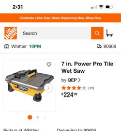 7 in. Wet Tile Saw