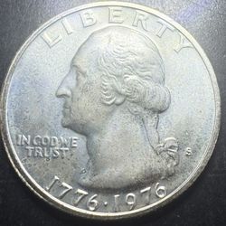 Un Circulated 1976-s- Bicentennial Quarter Double Die Front And Back