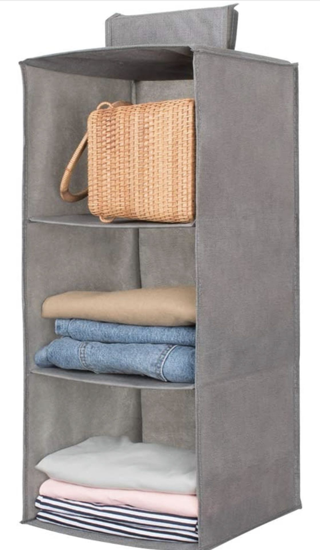 Hanging Closet Organizer(grey-3 Shelf)