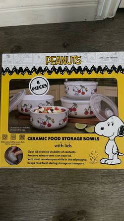 Peanuts snoopy ceramic bowls with lids