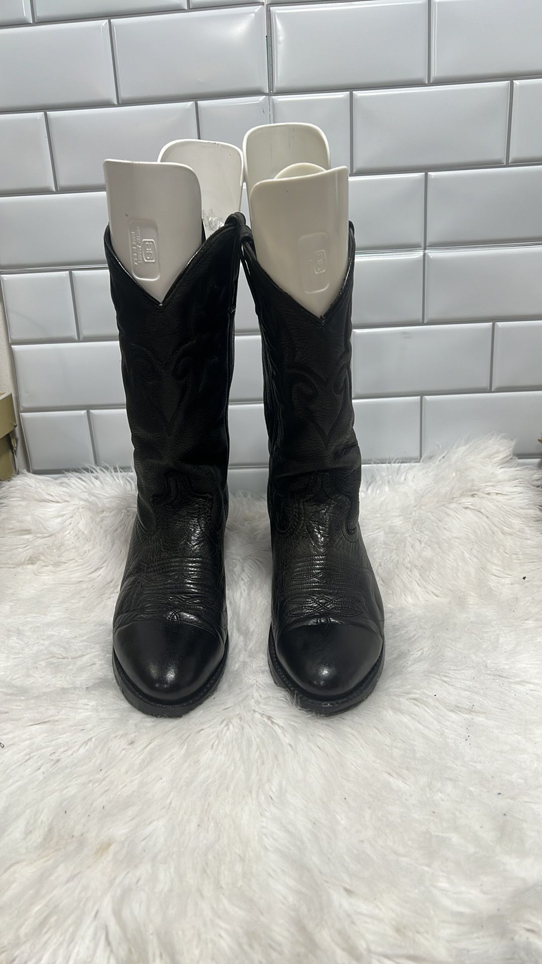 Dingo Black Leather D105980 Mid-Calf Cowboy Boots Mens Size 8.5 D
