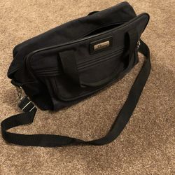 Black Nylon Satchel Bag with Strap 15x11”