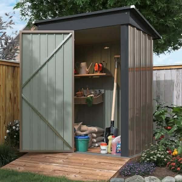 5 ft. W x 3 ft. D Outdoor Storage Metal Shed Lockable Metal Garden Shed