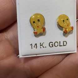 14k Tweedy Bird Earrings 