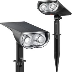 Linkind Solar Outdoor Lights, Solar Lights Outdoor Waterproof IP67, 2-in-1 Solar Spot Lights Outdoor, Solar Lights Daylight with Auto On/Off