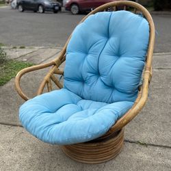 Vintage Rattan Swivel Chair - Delivery Available!